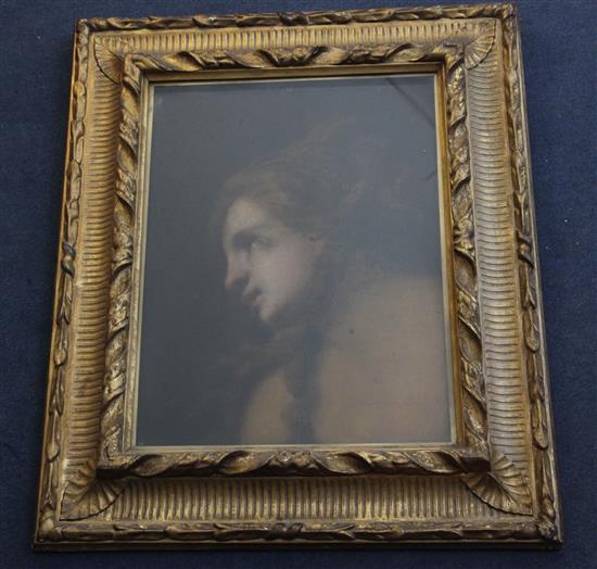 18th century Italian School Study of a womans head (fragment) 19 x 14.5in.